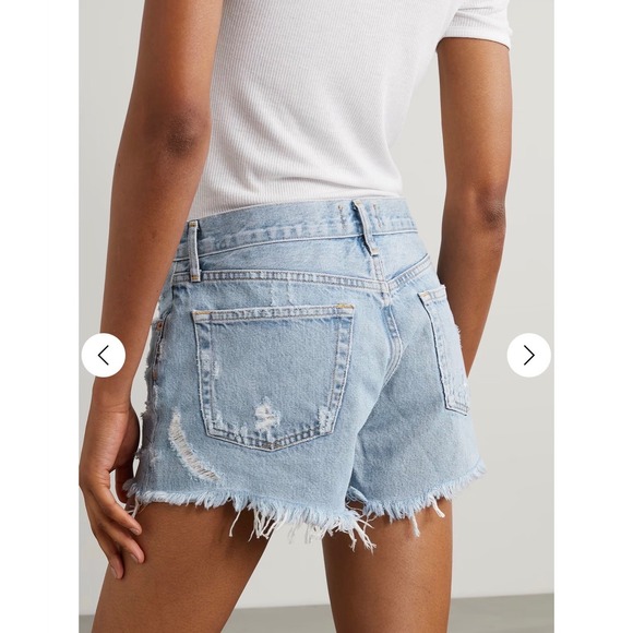 AGOLDE Parker‎ Short Denim Cut Off Distressed Light Wash Size 31 - Picture 3 of 8
